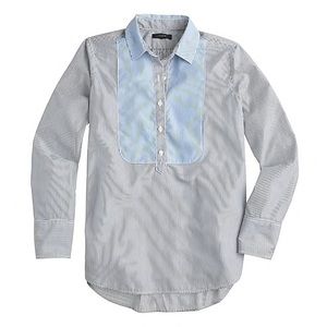 J. Crew Petite Bib Popover Shirt In Stripe